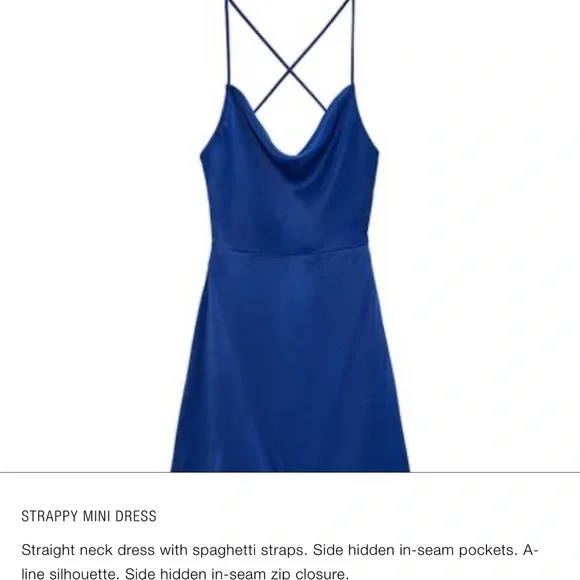 Zara | Dresses | Zara Royal Blue Strappy Mini Dress | Poshmark